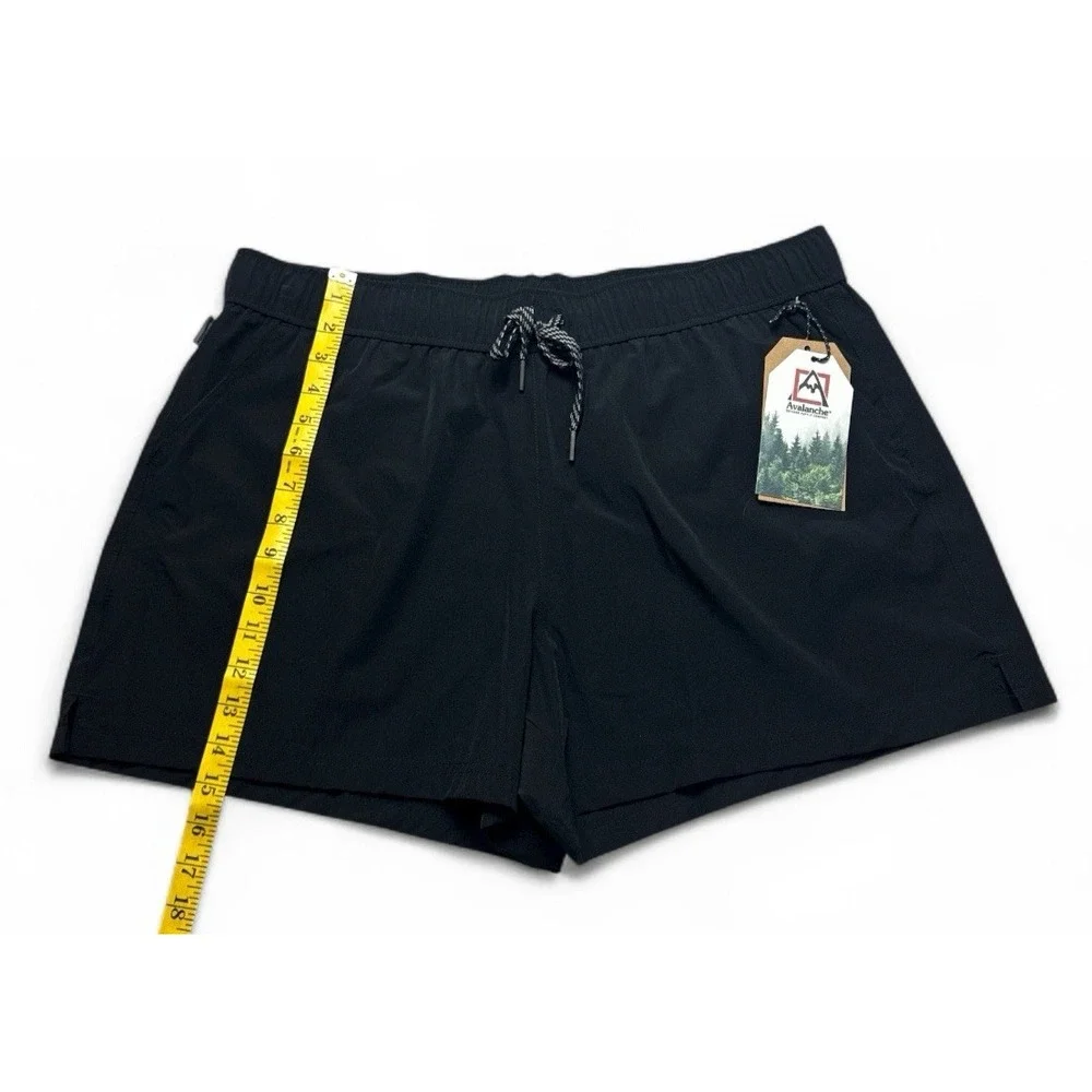 Avalanche Men's XL Hiking Shorts Black Ripstop 4-Way Stretch, UPF 30+, Reflectiv